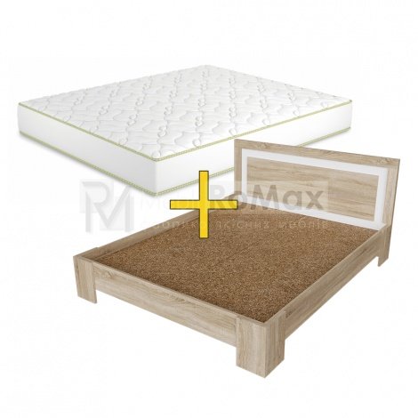 Ліжко відкрите White Mix + Матрац Kozak (160х200)