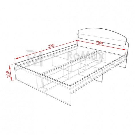 Купить Кровать 120 Luna без шухляд 1240х2040х840 в Виннице