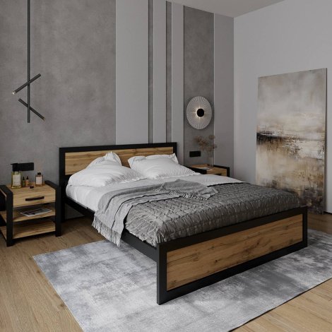 Ліжко Loft + Тумба приліжкова Loft 2 шт.
