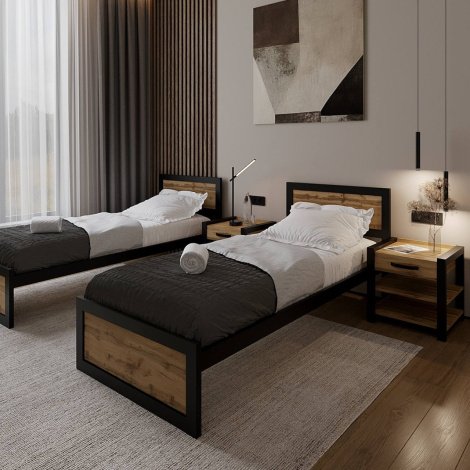 Ліжко Loft 90 2 шт. + Тумба приліжкова Loft 2 шт.