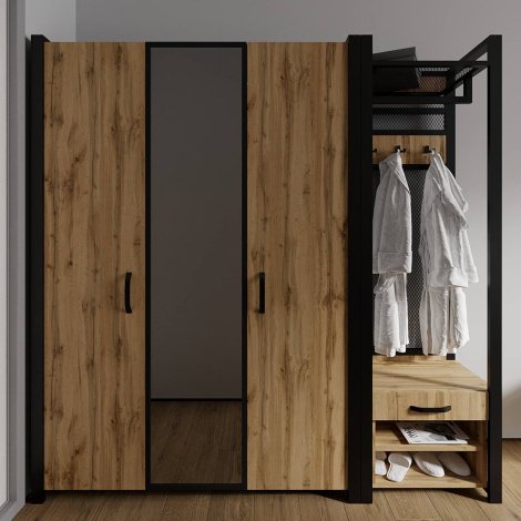 Шафа 3Д Loft Дзеркало + Передпокій Loft 600
